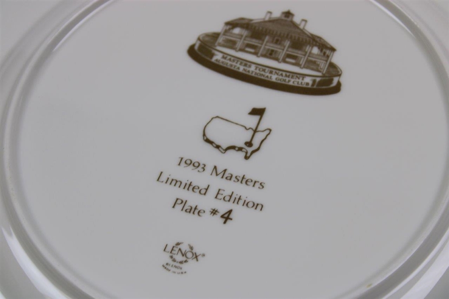 Vinny Giles' 1993 Masters Lenox Limited Edition Member Plate #4 with Original Box