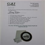 Vinny Giles' 1994 Masters Lenox Limited Edition Member Plate #5 with Original Box with Card