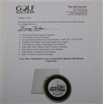 Vinny Giles' 1995 Masters Lenox Limited Edition Member Plate #8 with Original Box