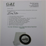 Vinny Giles' 1996 Masters Lenox Limited Edition Member Plate #9 with Original Box with Card