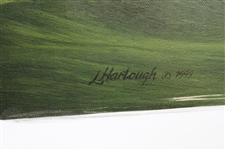 Vinny Giles' 1999 Masters Gift - Linda Hartough Signed Ltd Ed #8 Hole Yellow Jasmine Canvas - Sealed