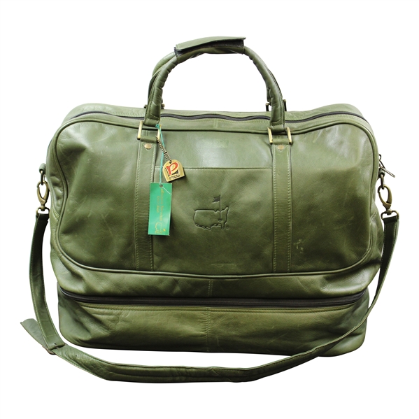 Vinny Giles Personal Vintage Augusta National Golf Club Used Dk Green Piel Duffel Bag