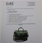 Vinny Giles' Personal Vintage Augusta National Golf Club Used Dk Green Piel Duffel Bag