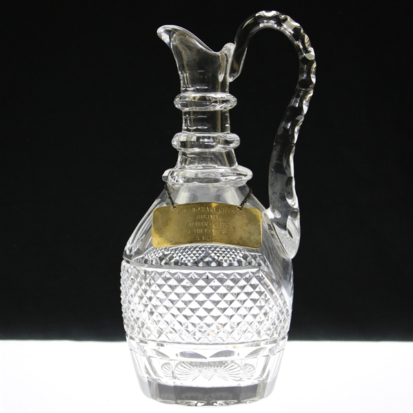 Vinny Giles 1989 Virginia Amateur Golfer of the Century Baccarat Glass Pitcher Award - 3.18.89