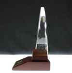 Vinny Giles' 2010 USSGA Low Gross Winner Steuben Glass Logo on Plinth with Original Bags