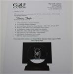 Vinny Giles' 2010 USSGA Low Gross Winner Steuben Glass Logo on Plinth with Original Bags