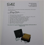 Vinny Giles' 2012 Augusta National GC Ltd Ed Masters Gift Burlwood Box in Bag with Card
