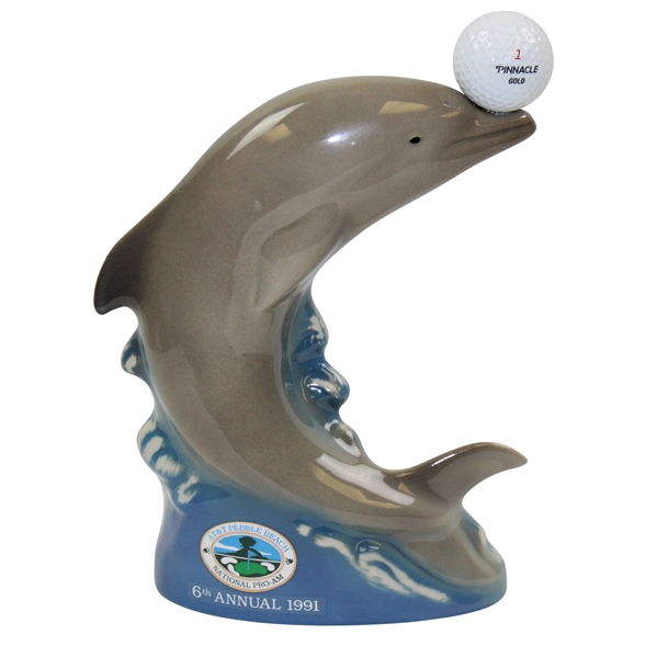 Vinny Giles Personal 1991 AT&T Pebble Beach Pro-Am Dolphin Decanter 202/800