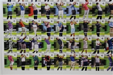 Vinny Giles' Personal Uncut Sheet of 2012 UpperDeck SPA Golf F1 Regular Cards Silver