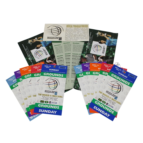 2001 American Express Press Ticket Set Plus Senior Amateur Tickets - Events Cancelled 9/11