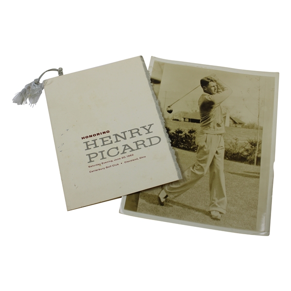 1962 Honoring Henry Picard at Canterbury Program with Post-Swing Wire Photo