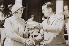 Maureen Orcutt's 1932 A.P. Wire Photo Receiving North/South Trophy from Richard S. Tufts