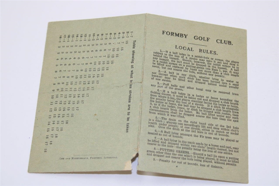 Maureen Orcutt's 1930 British Ladies Amateur Scorecard at Formby Golf Club