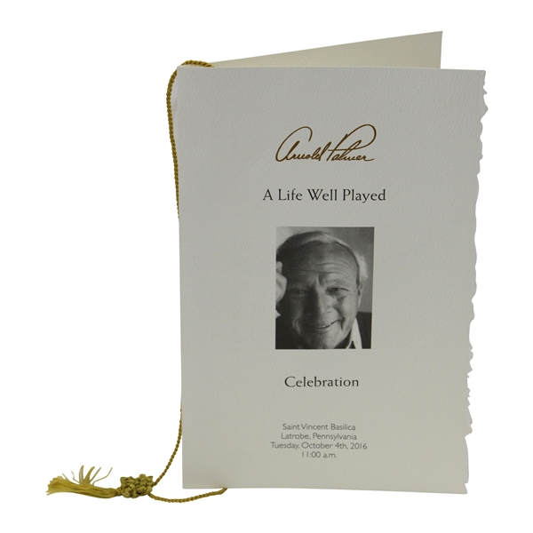 Arnold Palmer Memorial A Life Well Played Funeral Service Program with Original String - 10/4/2016