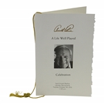 Arnold Palmer Memorial A Life Well Played Funeral Service Program with Original String - 10/4/2016