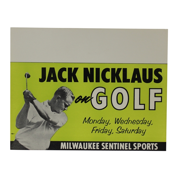 1960s Jack Nicklaus Milwaukee Sentinel 12" x 15" Advertisement - Heavy Stock