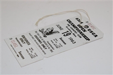 1963 US Open at The Country Club Unused Ticket #01451 with Original String - 6/19/1963