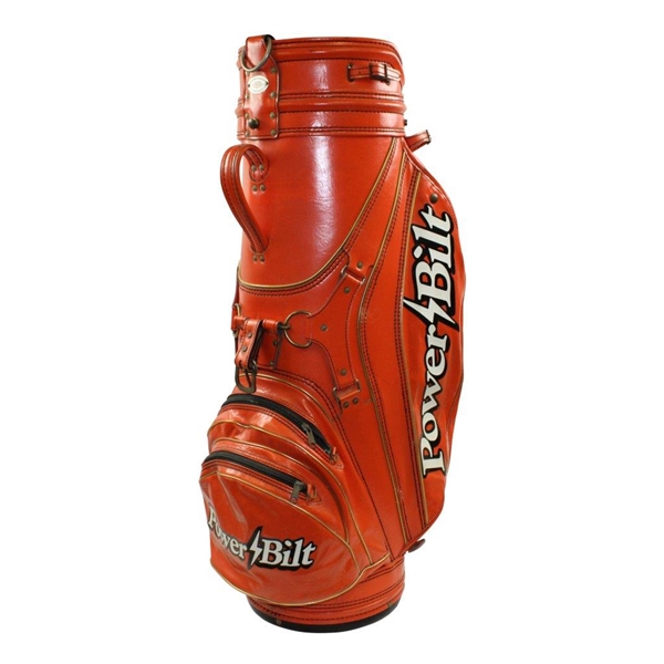 Fuzzy Zoeller's Personal “Game Used” Bright Orange Power-Bilt Louisville H&B Full Size Golf Bag