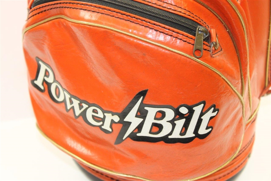 Fuzzy Zoeller's Personal “Game Used” Bright Orange Power-Bilt Louisville H&B Full Size Golf Bag