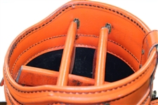 Fuzzy Zoeller's Personal “Game Used” Bright Orange Power-Bilt Louisville H&B Full Size Golf Bag