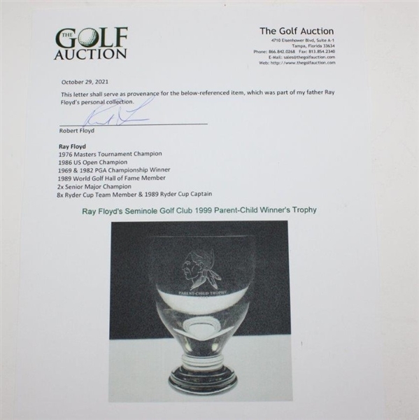 Ray Floyd's Seminole Golf Club 1999 Parent-Child Winner's Trophy