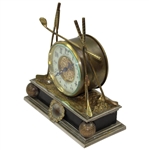 Circa Early 1900's Antique British Mappin & Webb Golf Themed Mantle Clock Rec #184353