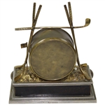 Circa Early 1900's Antique British Mappin & Webb Golf Themed Mantle Clock Rec #184353