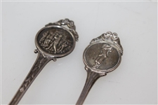 Pair of Silver Plated Golf Themed Tea Spoons