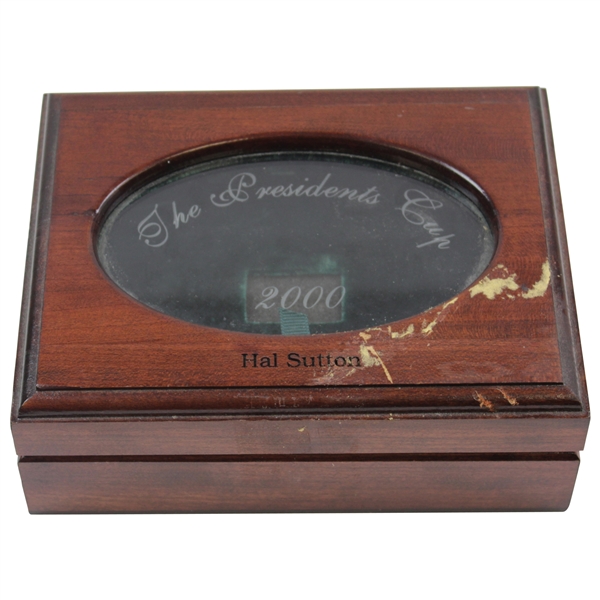 Hal Suttons Personal 2000 The Presidents Cup Wood with Glass Ring Box
