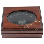 Hal Suttons Personal 2000 The Presidents Cup Wood with Glass Ring Box