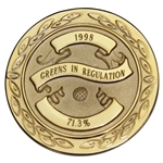 Hal Sutton's 1998 PGA Tour Statistics Leader Medal - Greens In Regulation - 71.3%