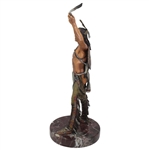 Ray Floyd's 1997 C.A. Pardell Native American Holding Feather on Marble Base Statue