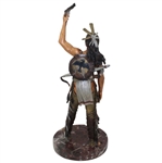 Ray Floyd's 1997 C.A. Pardell Native American Holding Feather on Marble Base Statue