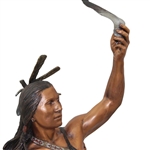 Ray Floyd's 1997 C.A. Pardell Native American Holding Feather on Marble Base Statue