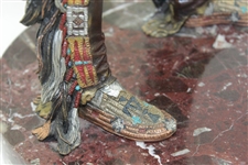 Ray Floyd's 1997 C.A. Pardell Native American Holding Feather on Marble Base Statue