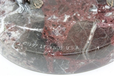 Ray Floyd's 1997 C.A. Pardell Native American Holding Feather on Marble Base Statue