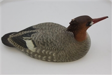 Ray Floyd's Carved Wooden Red Bill Full Size Duck Decoy by Master Carver Warren Saunders