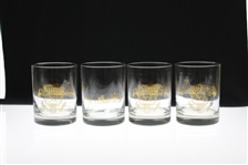 Ray Floyds Set of Four(4) The White House Rocks Glasses - Faded