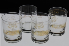 Ray Floyd's Set of Four(4) The White House Rocks Glasses - Faded