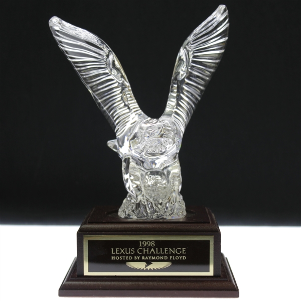 Ray Floyds 1998 Lexus Challenge Hosted by Ray Floyd Glass Eagle on Plinth Display