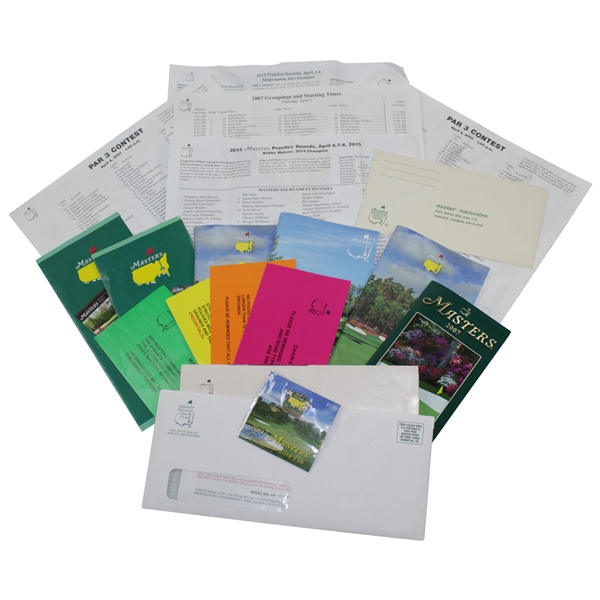 Collection Of Masters Ephemera - Tickets, Pairing Sheets, Spectator Guides, 2017 Comm. Pin & more