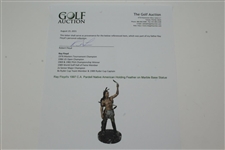 Ray Floyd's 1997 C.A. Pardell Native American Holding Feather on Marble Base Statue
