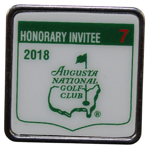 2018 Masters Tournament Honorary Invitee #7 Badge - Vinny Giles