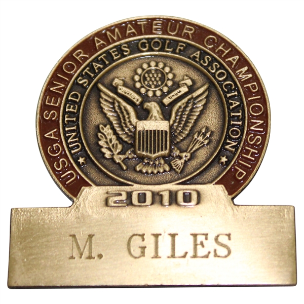 Vinny Giles 2010 USGA Senior Amateur Championship Contestant Badge