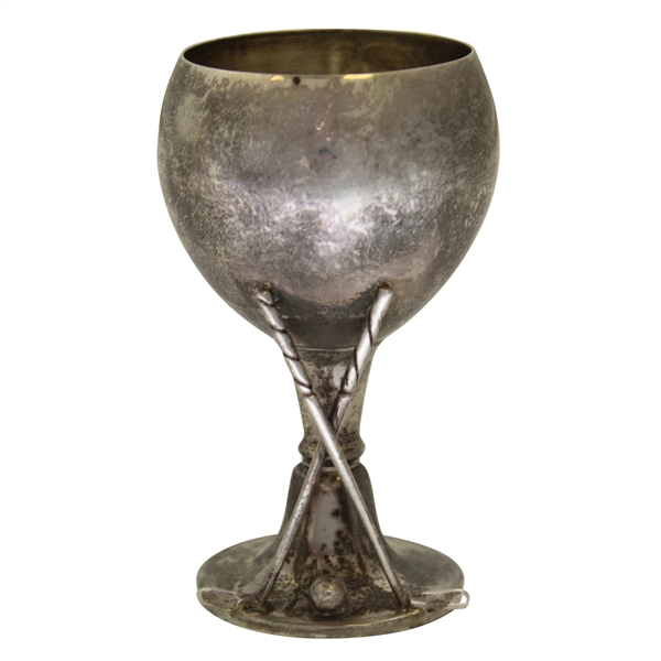 Undated Sterling Silver Golf Themed Cup with Crossed Clubs & Golf Ball - #41 Sticker on Base