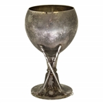 Undated Sterling Silver Golf Themed Cup with Crossed Clubs & Golf Ball - #41 Sticker on Base