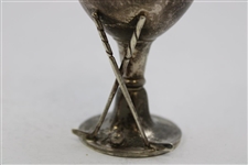 Undated Sterling Silver Golf Themed Cup with Crossed Clubs & Golf Ball - #41 Sticker on Base