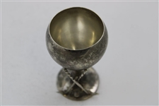 Undated Sterling Silver Golf Themed Cup with Crossed Clubs & Golf Ball - #41 Sticker on Base