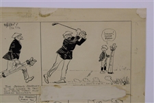 Original Clare Briggs Pen & Ink 'What's The Answer' Cartoon Strip - 1918