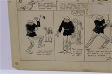 Original Clare Briggs Pen & Ink 'What's The Answer' Cartoon Strip - 1918